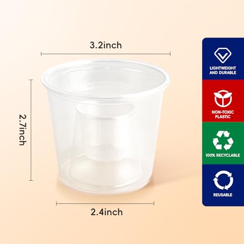 JOLLY CHEF 60 Disposable Bomber Cups - 4oz Clear Plastic Shot Glasses
