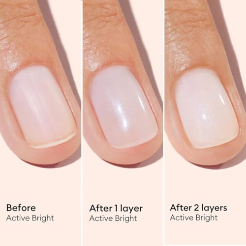 Manucurist Active Bright All in One Nail Perfector: Brightening Care Nail Polish - No Lamp - Vegan & Made in France - White Nail Polish - Nail Strengthener - Gifts for Women