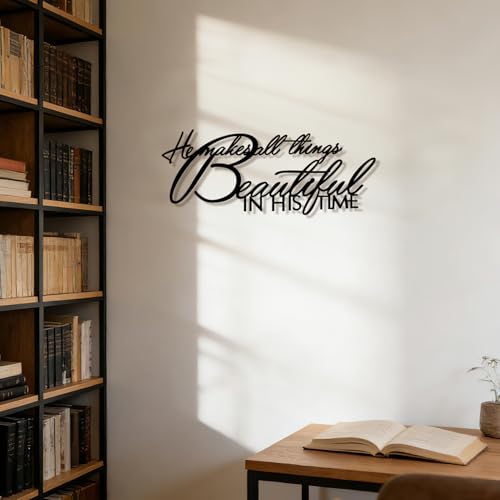 Inspirational Metal Wall Art Sign - Positive Quote Decor 16x6.3