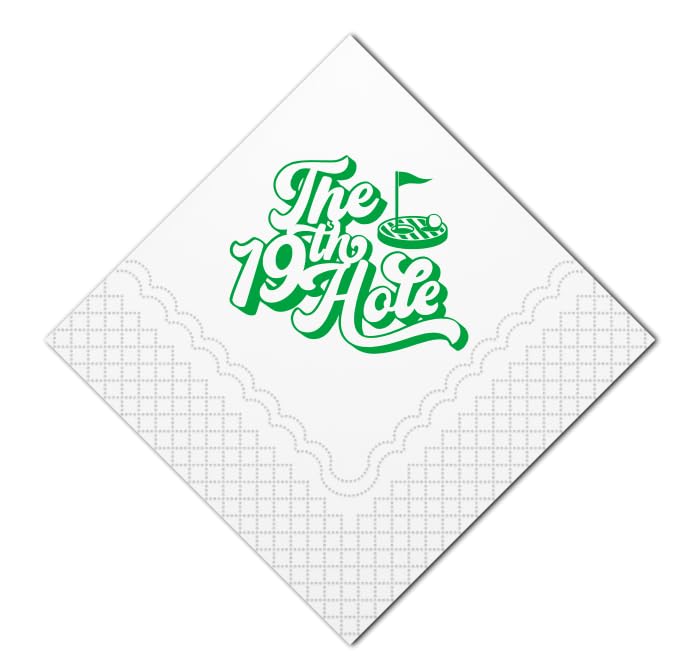 SharkBliss The 19th Hole Golf Cocktail Napkins - 50 Pack, 5x5"
