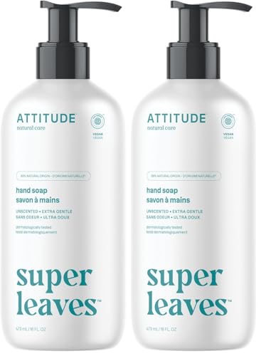 ATTITUDE Unscented Liquid Hand Soap, 16 Fl Oz (Pack of 2) - EWG Verified