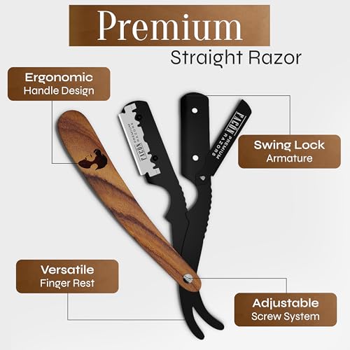 Facón Straight Razors for Men - Professional Barber Edge Razor Kit