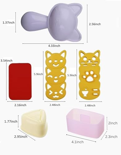 Onigiri Mold Set - 3 Cat Rice Ball Molds & Sushi Press Kit