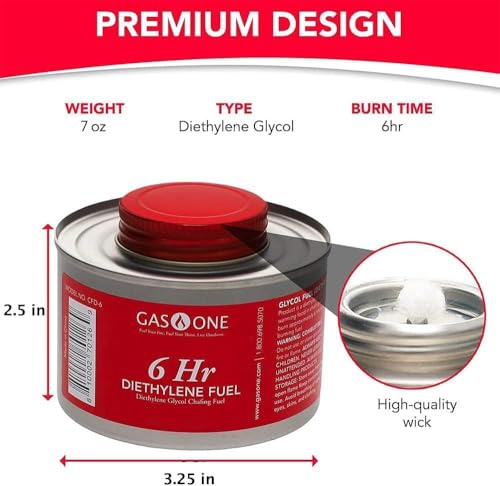 Gas One Chafing Fuel Cans - 6 Hour Food Warmer Pack of 3