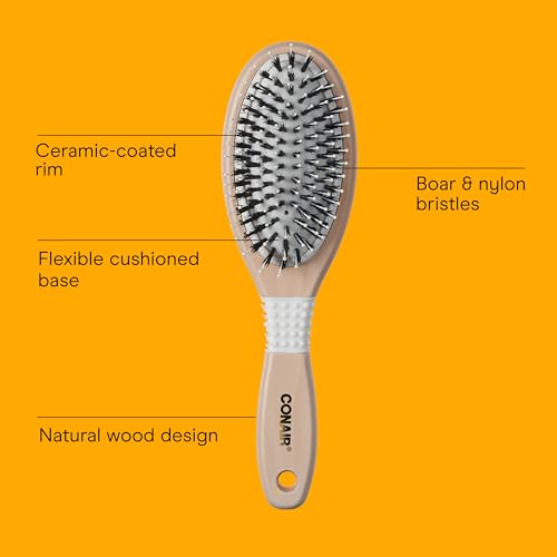 Conair Ceramic Boar Bristle Hair Brush for All Hair Types