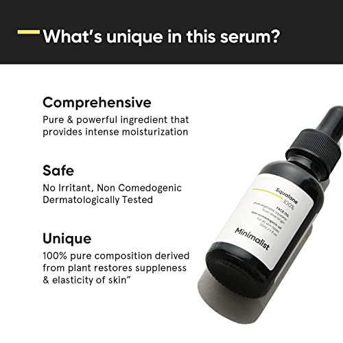 Minimalist Squalane Oil - Lightweight Moisturizer for Face, Hair & Skin | 1 Fl Oz
