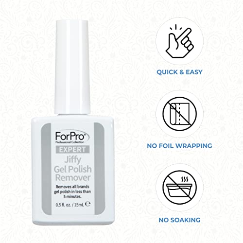 ForPro Jiffy Gel Polish Remover 0.5 Fl. Oz. - Fast & Easy Gel Removal