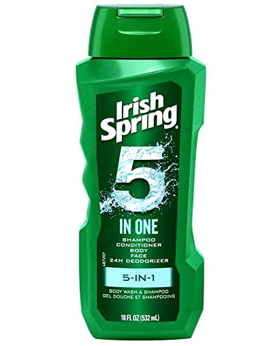 Irish Spring 5-in-1 Shampoo Conditioner Body Wash Face Wash Deodorizer 18oz