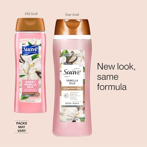 Suave Body Wash Duo – Sweet Vanilla Silk & Strawberry Delight, 18 Oz Each