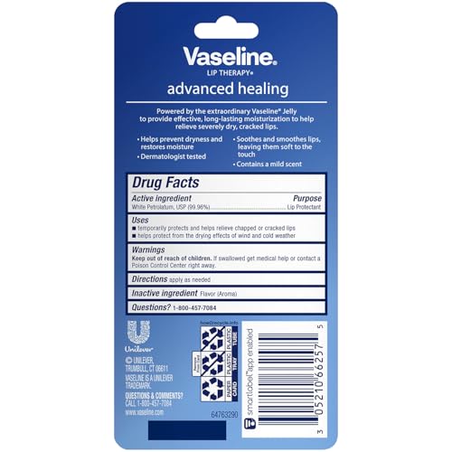 Vaseline Lip Therapy Advanced Formula - 0.35 oz Pack of 4