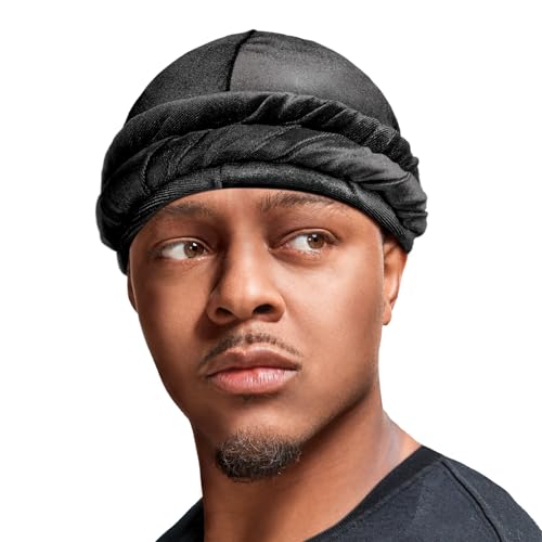 Velvet Red by Kiss Bow Wow Premium Satin Mens Turban - Anti Breakage Moisture Retention, Stylish Light Headwear