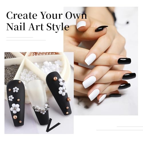 JODSONE Gel Nail Polish Set - 10ml Black & White, 2pcs