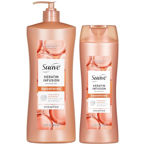 Suave Keratin Infusion Smoothing Shampoo Bundle - 12.6 oz & 28 oz Set
