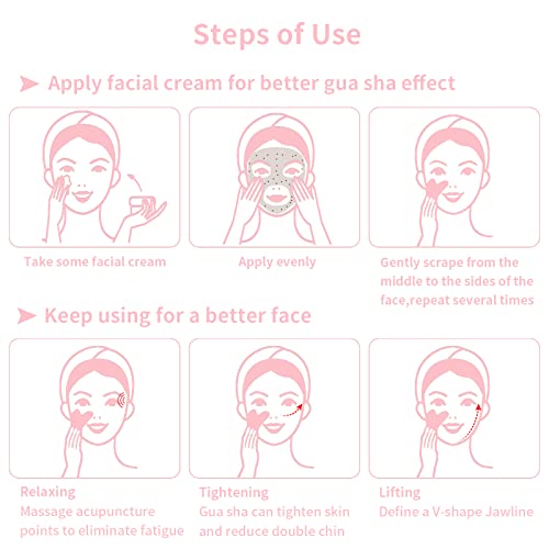 Rose Quartz Gua Sha Tool for Face & Eye - Anti-Aging & Sculpting