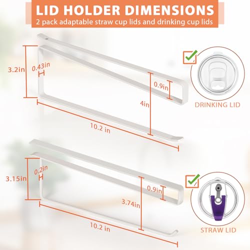 2 Pack Tumbler Lid Organizer - Holds Up to 20 Lids, Space-Saving Design