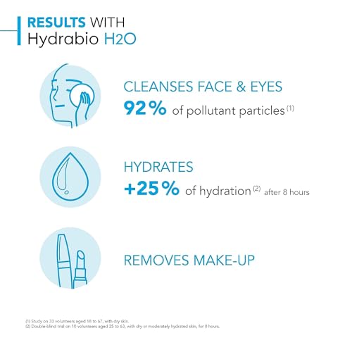 Bioderma - Hydrabio H2O Micellar Water - Face Cleanser and Makeup Remover - Micellar Cleansing Water for Dehydrated Sensitive Skin