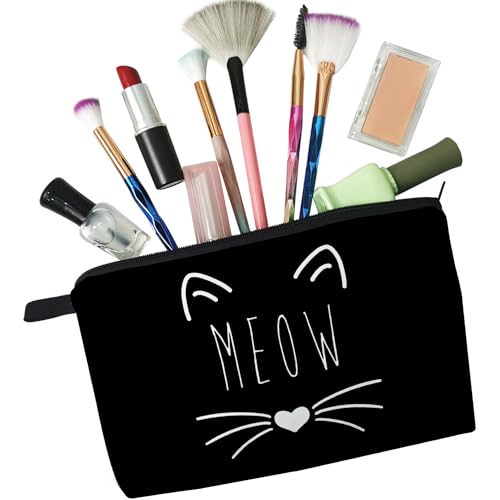 Livel lhood Minimal Black Cat Makeup Zipper Bag hz7501 – Small Cosmetic Bag for Women & Gifts