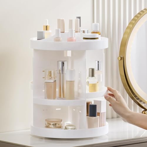 HBlife 360 Rotating Makeup Organizer - Adjustable Cosmetic Storage Carousel