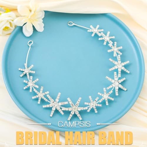 Campsis Silver Rhinestone Headband - Elegant Bridal Hair Accessory