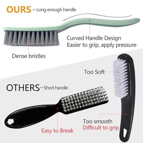 Curved Handle Nail Brush Set - 4 Pcs Multi-Purpose Cleaning Brushes