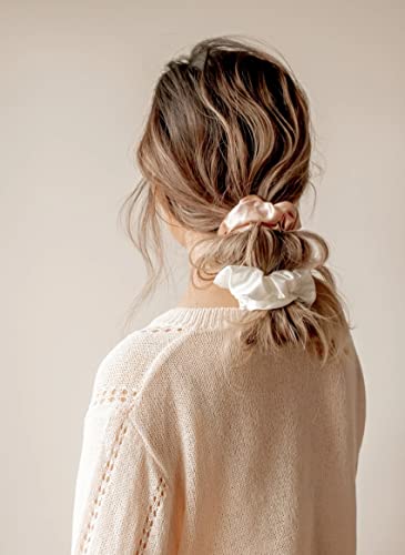 Champagne Bridesmaid Scrunchies - 10 Pack Hair Ties for Weddings