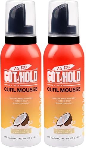 All Day Got Hold Curl Mousse for Defined, Frizz-Free Curls (2 Pack)