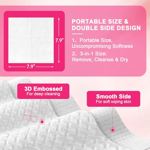 FACEMADE Disposable Travel Face Towels 48 Count (4 Packs) - Soft & Absorbent