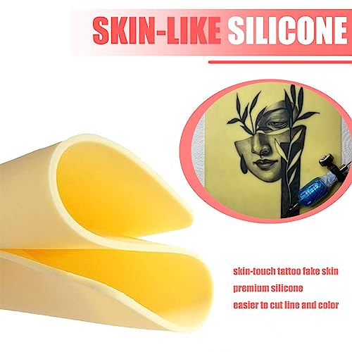 Sotica 3mm Thick Tattoo Practice Skin - 4PCS Double-Sided Silicone Sheets