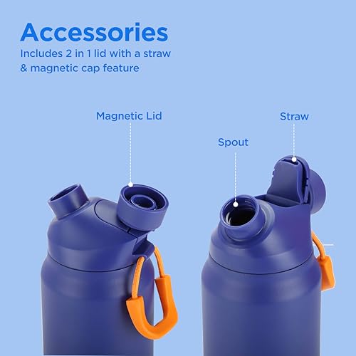MILTON 32 oz Stainless Steel Vacuum Insulated Water Bottle with Magnetic Straw Lid