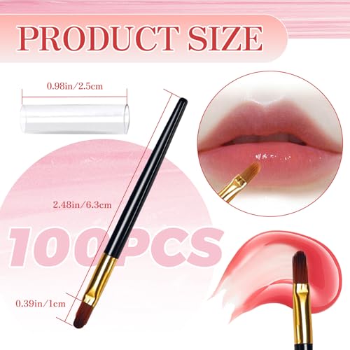FantasyDay Disposable Lip Brushes Set 100pcs #5 – Mini Lip Applicator Wands, Portable Lip Gloss Applicator