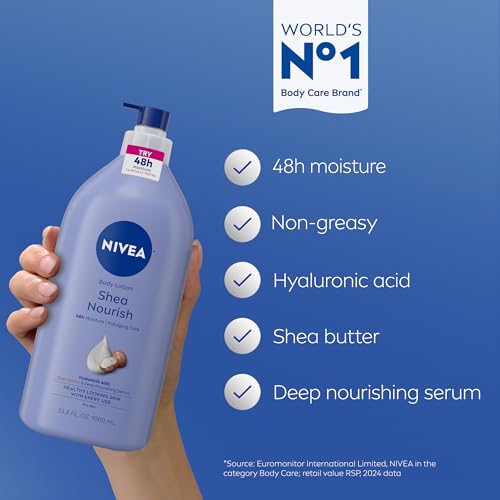 NIVEA Shea Nourish Body Lotion with Shea Butter & Hyaluronic Acid - 33.8 Oz