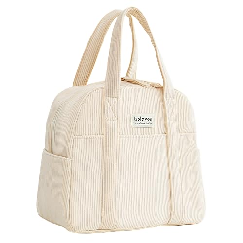 Insulated Lunch Bag for Women - 6-Hour Cooler Tote, 15-Can Capacity, Leakproof Corduroy