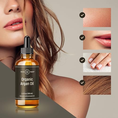 Organic Argan Oil 100ml - Cold Pressed Moisturizer for Hair, Skin & Nails