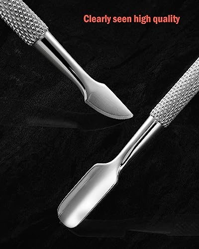 BEZOX Stainless Steel Cuticle Pusher - Double-Ended Manicure Tool