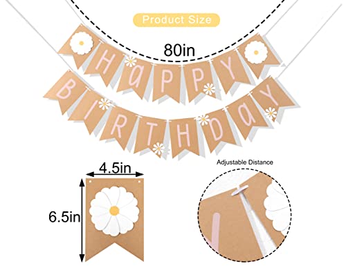 Daisy Happy Birthday Banner Set - Wildflower 3D Decoration