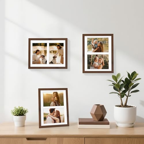 decorUhome 8.5x11 Collage Picture Frame for 2 Photos - Brown