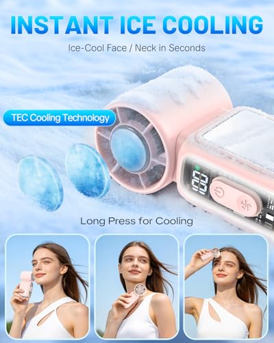 W & O Handheld Mini Fan - Portable Semiconductor Cooling Fan with 20000RPM, Rechargeable 4300mAh Battery