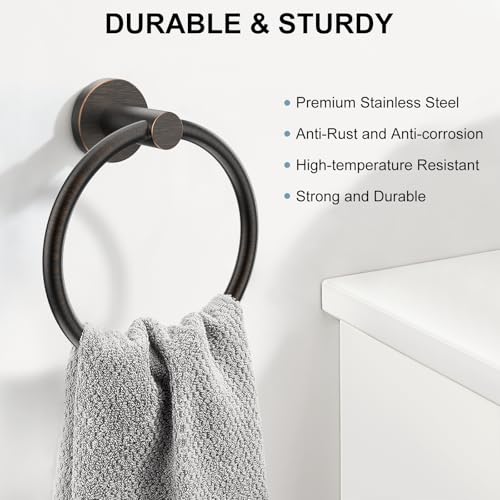 SetSail Oil Rubbed Bronze Towel Ring - Stainless Steel Bathroom Holder