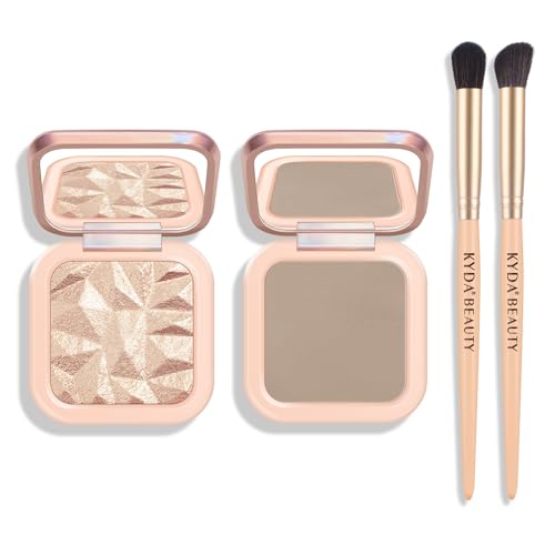 KYDA Baked Highlighter and Contour Palette - Silky Shimmer Face Sculpting