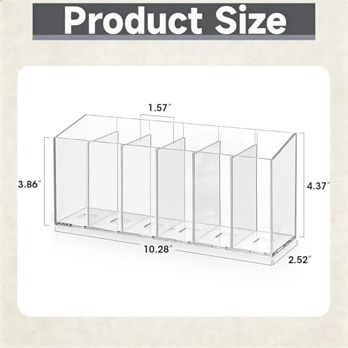 Acrylic Drink Packet Organizer with Removable Dividers - 6 Compartments