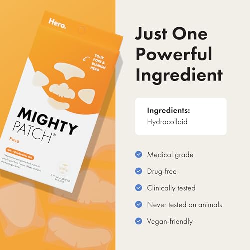 Mighty Patch Hero Cosmetics Face XL Hydrocolloid Acne Mask 5 Count - Full Face Cover