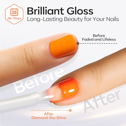 Modelones Gel Top & Base Coat Set - 15ml No Wipe Glossy Finish