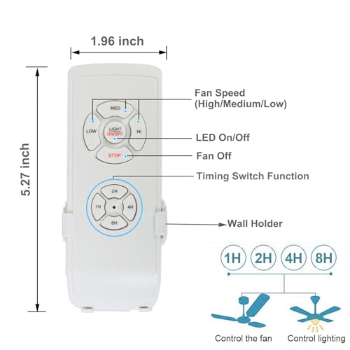 Universal Ceiling Fan Remote Control Kit with Timer - Taigeguang