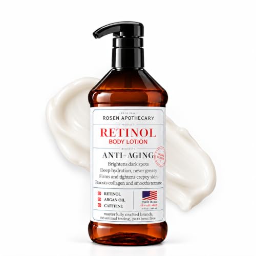 Rosen Apothecary Retinol Body Lotion 16oz – Anti-Aging Firming Moisturizer for Crepey Skin