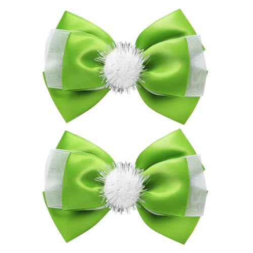 Fancheer Green Fairy Hair Bows - 2PC Princess Clips for Kids