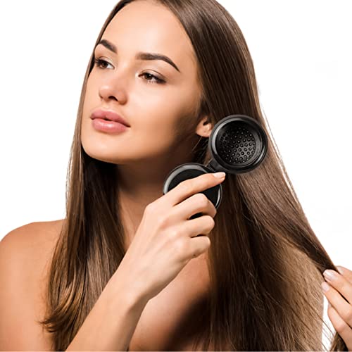 20 Pack Folding Travel Hair Brushes with Mirrors - Black, Compact & Detangling