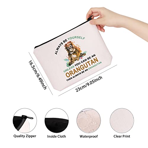 Orangutan Zipper Pouch Makeup Bag - Multifunctional Canvas Storage