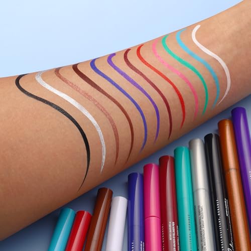 LANGMANNI 8-Pack Neon Matte Liquid Eyeliner Set - Long-Lasting, Waterproof, Smudgeproof, Vibrant Colors