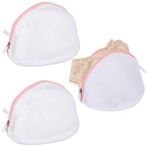Giantree 3-Pack Bra Washing Bags with Zipper - Mesh Laundry Protectors