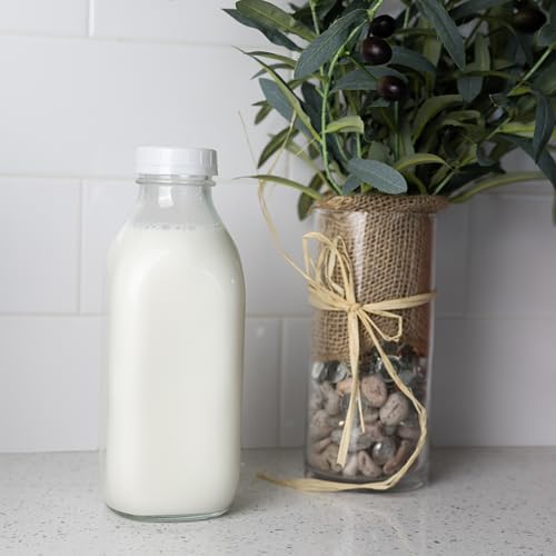 Fox Run Vintage Glass Milk Bottle with Airtight Lid - 32 oz